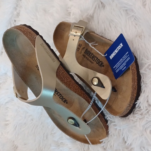 BRAND NEW Birkenstock Gizeh Soft Cork Footbed Thong Gold EU Size 40 - Picture 8 of 16